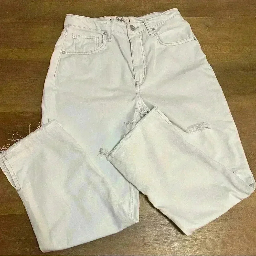 Free people distressed white jeans